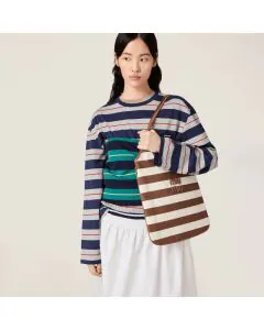 MIU MIU IVY canvas and leather tote bag