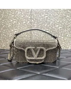 VALENTINO GARAVANI LOCÒ EMBROIDERED SMALL SHOULDER BAG