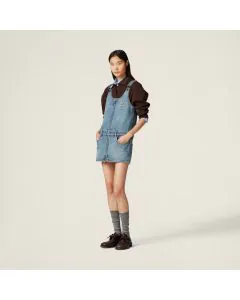 MIU MIU Denim and poplin zipper dress