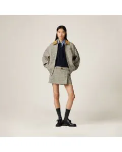MIU MIU Checked double weave blouson jacket