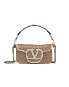 VALENTINO GARAVANI LOCÒ EMBROIDERED SMALL SHOULDER BAG