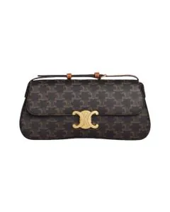 MEDIUM CELINE LOLA BAG IN TRIOMPHE CANVAS AND CALFSKIN
