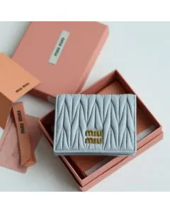MIU MIU Small matelassé nappa leather wallet