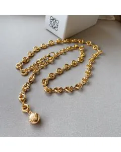 LOEWE Donut chain belt in brass