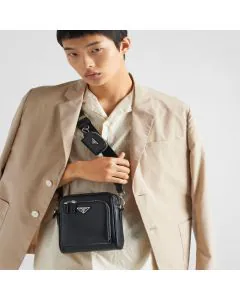 Prada Leather shoulder bag with pouch