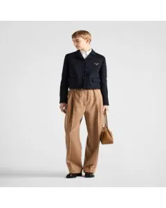 Prada Embroidered single-breasted cashgora jacket