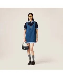 MIU MIU Washed denim mini-dress