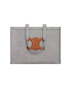 Celine LARGE CABAS THAIS IN STRIPED TEXTILE