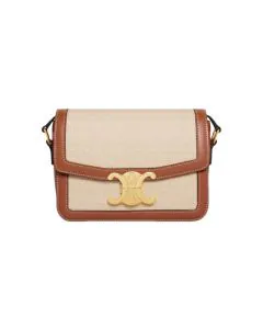 Celine TEEN TRIOMPHE BAG IN TEXTILE AND CALFSKIN