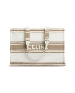 LARGE CABAS THAIS IN STRIPED TEXTILE WITH CELINE JACQUARD