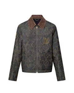 LV Embroidered Denim Workwear Jacket