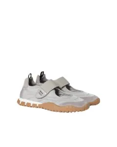 MIU MIU Tyre technical fabric and suede ballerinas