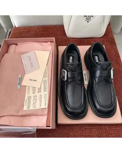 MIU MIU Leather shoes with buckle