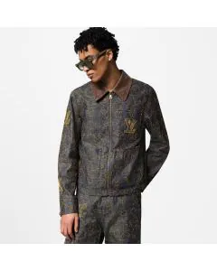 LV Embroidered Denim Workwear Jacket