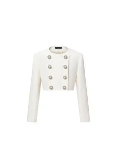 LV Cropped Jewel Button Mikado Jacket 