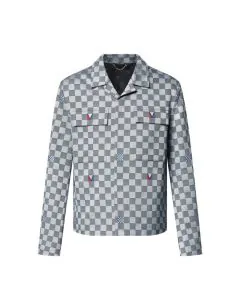 LV Damier Open Collar Cotton Overshirt