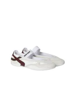 MIU MIU Gymnasium technical fabric and suede ballerinas