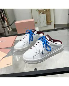 MIU MIU Leather sneaker mules