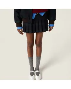 MIU MIU Gymnasium technical fabric and suede ballerinas