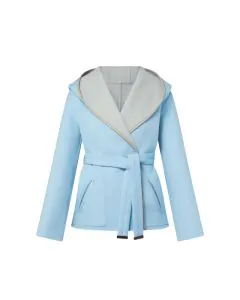 LV Reversible Signature Short Hooded Wrap Coat