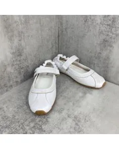 MIU MIU Bleached nappa leather ballerinas