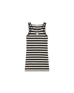 Celine triomphe striped mini dress in crocheted cotton