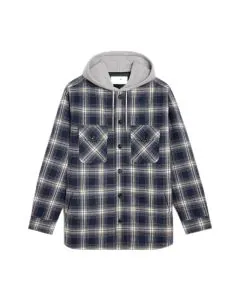 Celine hooded overshirt in checked cotton