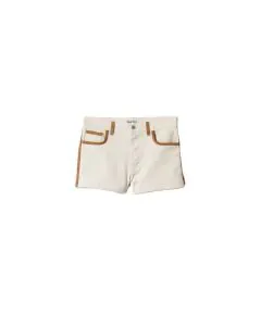 MIU MIU Denim and leather shorts
