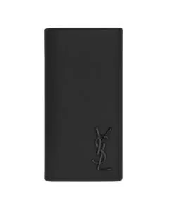 YSL CASSANDRE continental wallet in grain de poudre leather