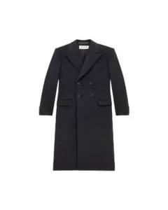 YSL long coat in cashmere and wool felt