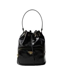 Prada Duet naplak patent leather bucket bag