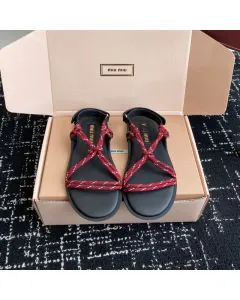 MIU MIU Riviere cord and leather sandals