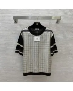 Hermès "Coaching Deja Vu" short-sleeve twillaine sweater