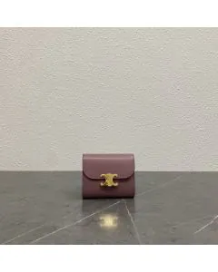 Celine SMALL FLAP WALLET TRIOMPHE IN SHINY CALFSKIN