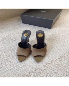 YSL GOLDIE mules in satin crepe
