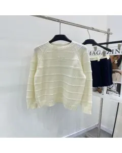 Celine triomphe crew neck sweater in mohair and silk