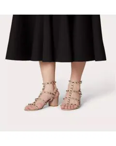 Valentino ROCKSTUD CALFSKIN ANKLE STRAP SANDAL