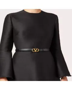 Valentino REVERSIBLE VLOGO SIGNATURE BELT IN GLOSSY CALFSKIN 