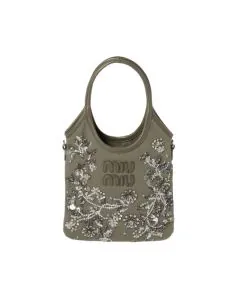MIU MIU IVY embroidered gabardine bag