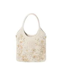 MIU MIU IVY embroidered gabardine bag