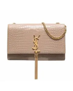YSL KATE SMALL TASSEL IN CROCODILE-EMBOSSED LEATHER