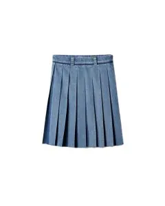 MIU MIU Pleated denim skirt