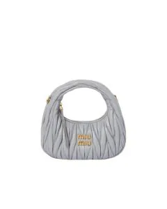 MIU MIU Wander matelassé nappa leather hobo mini-bag