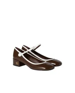 MIU MIU Two-tone patent leather Mary Jane pumps