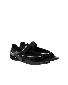 MIU MIU Gymnasium technical fabric thong ballerinas