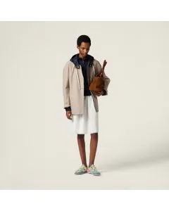 MIU MIU Panama cotton and technical pongé blouson jacket