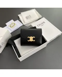 Celine SMALL FLAP WALLET TRIOMPHE IN PATENT CALFSKIN