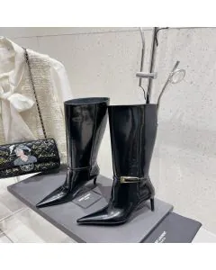 YSL LEE boots in glazed leather