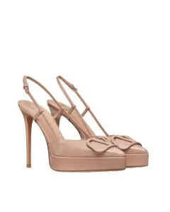Valentino VLOGO SIGNATURE SLINGBACK PLATFORM PUMPS IN PATENT LEATHER 