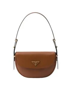 Prada Arqué leather shoulder bag with flap